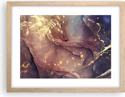 Produktbild von Gerahmtes Poster - Rahmen in heller Eiche - Stein Gold Marmor - 40x30 cm - Wand Bild - Wanddeko - Wandbilder - Kunstposter - Wandposter - Bilderrahmen - Bilder - Kunstdruck - P2NAA40x30-4714