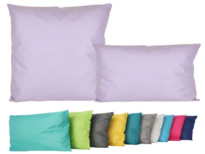 Produktbild von 2er Set Outdoor Lounge Kissen Set 45x45cm + 30x50cm Dekokissen Inkl. Füllung Wasserfest Sitzkissen Garten Lotus Effekt, Farbe:Flieder