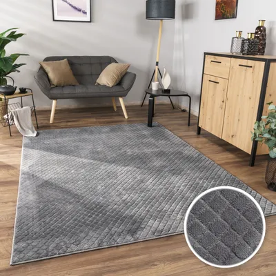 Produktbild von Teppich Wohnzimmer Schlafzimmer Kurzflor Skandinavisches Boho Design Geometrisch Grösse 60x100 cm