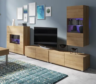 Productafbeelding van Woonkamer meubels CALABRIA 17, eikenhout, goudkleurig