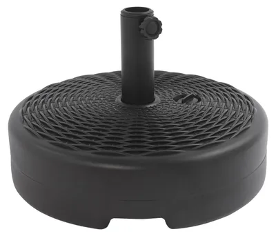 Image de Support de parasol - Base en HDPE rechargeable - Pour mâts de 3,4 à 4,8 cm - Diamètre 45,5 cm - Peut être rempli d'eau jusqu'à 17 kg - Noir