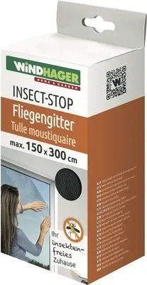 Produktbild von Fliegengitter Windhager Standard PLUS für Fenster ohne Bohren anthrazit 150x300 cm