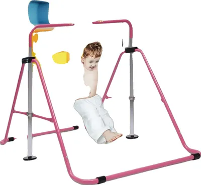 Image de Barre de gymnastique, acier robuste, design pliable, rose