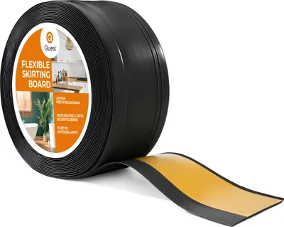 Image de QUEST Plinthe PVC autocollante, DECOR flexible, 70x20mm, noir, 70x20 mm, 20 m
