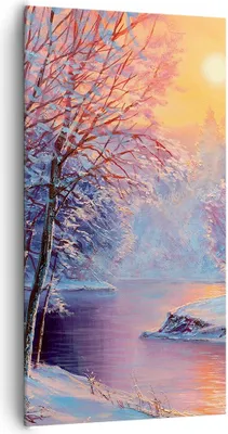Produktbild von Bild auf Leinwand - Leinwandbild - Einteilig - Öl Winter Fluss - 65x120cm - Wand Bild - Wanddeko - Wandbilder - Leinwanddruck - Bilder - Wanddekoration - Leinwand bilder - Wandbild - PA65x120-4379