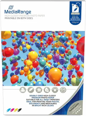 Produktbild von MediaRange Fotopapier hochglänzend 210x297mm 220g 50 Blatt