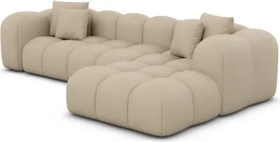 Produktbild von Echtleder L-Form Sofa Valora Beige Rechts