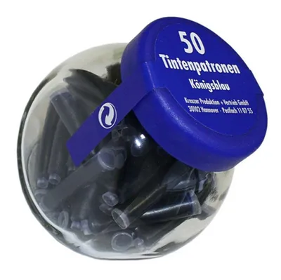 Produktbild von Pelikan Tintenpatronen im Glas königsblau 50 Patronen
