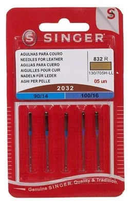 Ledernadel 2032, 5er-Set, Metall, Silber, 7 x 0,03 x 4 cm