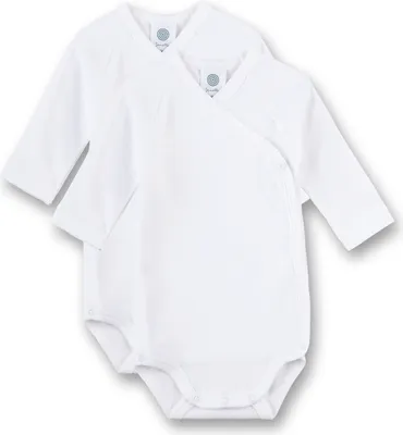 Produktbild von Sanetta Baby-Wickelbody langarm (Doppelpack) weiß 50