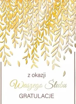Zdjęcie produktu dla Karnet A5 Ślub Złote girlandy - Henry