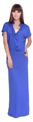 Produktbild von Damen Kleid Dress Maxikleid Lang : Blau XS/S 34/36