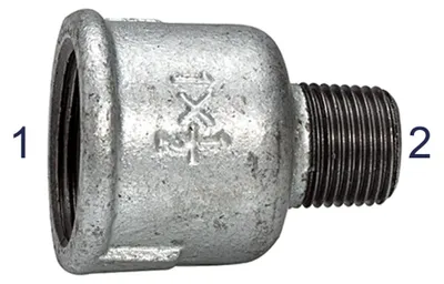 Produktbild von Riegler Reduziermuffe 246, IG/AG, Rp 1 1/2, R 1, schwarzer Temperguss
