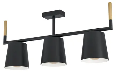 Productafbeelding van EGLO Lacey, 3 lampen, E27 fitting, IP20, zwart, bruin