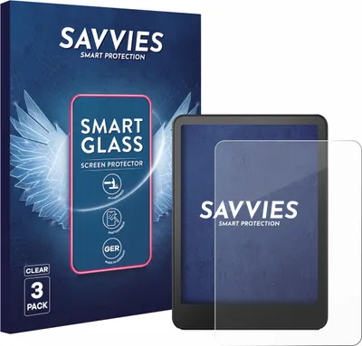 Produktbild von 3x Savvies Schutzglas Folie für Amazon Kindle Colorsoft Signature Edition 9H Panzer Schutzfolie Glas Displayschutz klar transparent