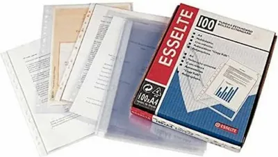 Produktbild von Esselte 46108, A4, Transparent, Polypropylen (PP), Polyvinylchlorid (PVC), Porträt, 100 Stück(e)