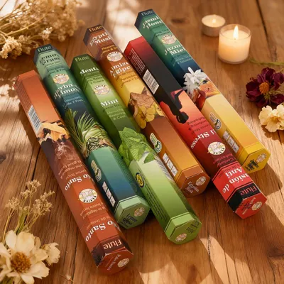 Räucherstäbchen-Set, 6 Düfte, 120 Stück, 25 cm