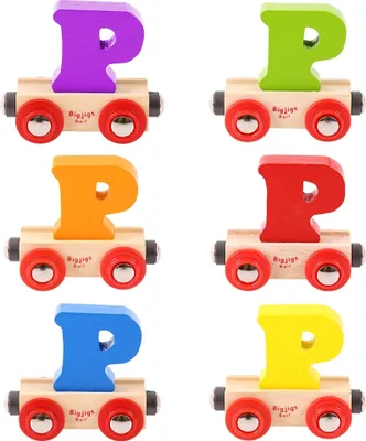 Image de Voiture de train en bois - Lettre P