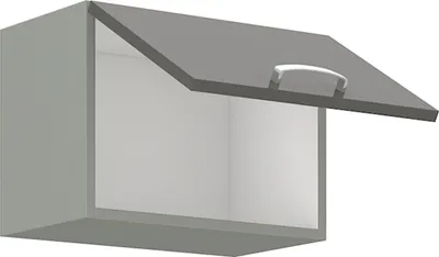 Obrázek produktu pro Horní kuchyňská skříňka 50 cm SHAN - šedá / lesklá krémová