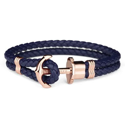 Produktbild von Paul Hewitt Ankerarmband PHREP IP Rosegold Marineblau, Länge:18.0cm