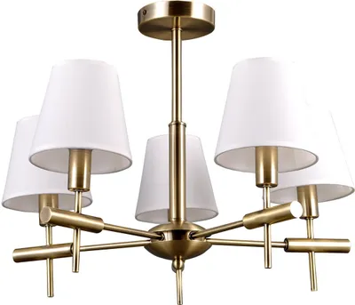 Zdjęcie produktu dla Żyrandol BALTER złoto-biały 5xE14x40W metal wym:44x54x54cm IP20 Italux