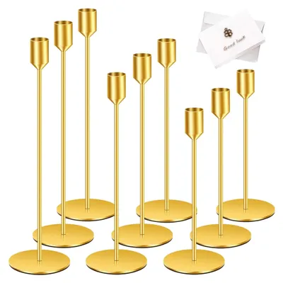 Produktbild von Kerzenständer in Gold, Hochzeit Kerzenhalter, dekorativer Vintage Kerzenhalter, eleganter und r Vintage Deko Kerzenständer für Party, Hochzeiten, Tischdekorationen und Heimdekorationen