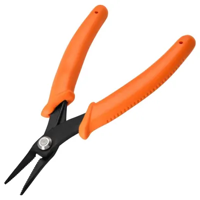 Produktbild von Spitzzange gezackte Backen 1,5 mm Durchmesser mit Feder Kohlenstoffstahl TPR-Griff