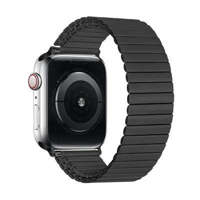 Produktbild von Strap-it Apple Watch 8 Stahl-Stretchband (Schwarz)