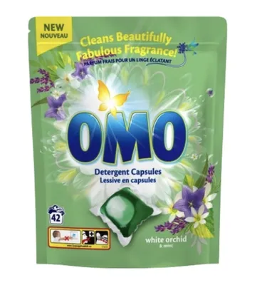 Produktbild von OMO Waschmittel-Kapseln White Orchid & Mint – 42 Caps für strahlende Sauberkeit & unwiderstehlichen Duft