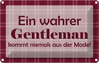 Produktbild von vianmo Blechschild 20x30 cm Ein wahrer Gentleman Dekoration Spruch Zitat