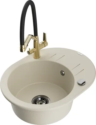 Produktbild von Mexen Kevin 1-Becken-Granitspüle mit Mischbatterie Duo, Beige - 6517-69-671701-57-B
