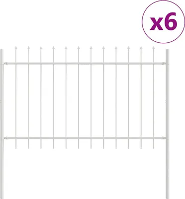 Produktbild von vidaXL Gartenzaun WOERDEN 6 stk. 10,2 x 0,8 m Weiß
