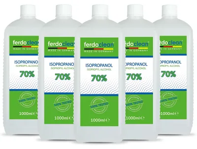 Immagine prodotto di Isopropanolo al 70%, 5 flaconi da 1 litro, detergente