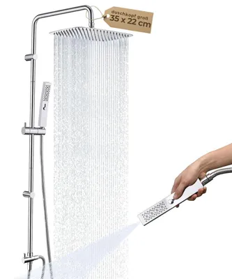 Produktbild von Duschsystem Ganzmetall 35 cm Regendusche Handbrause