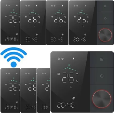 Produktbild von 8x Digital WiFi Thermostat Smart Raumthermostat fuer elektrische Fussbodenheizung mit AI Smart Learning-APP, LED-Touchscreen,Programmierbare Thermostat