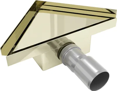 Produktbild von Mexen Flat Bodenablauf dreieckig 20 x 20 cm, Gold - 1510320