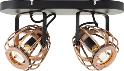 Produktbild von Brilliant Nikka Spotbalken, 2-flammig E14 Schwarz Natur 99615/76