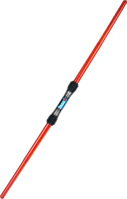 Produktbild von Doppelseitiges Laserschwert mit Licht- und Soundeffekten rot-grau-gold 108 cm