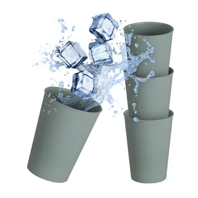 Image de Gobelet en plastique réutilisable, vert, 0,2L, lot de 4