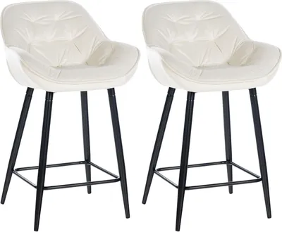 Produktbild von 2er Set Barhocker Gibson Samt creme