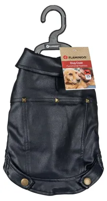 Image de Manteau pour chien Flamingo Sancho noir, longueur du dos : 25 cm