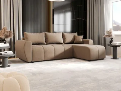 Obrázek produktu pro BEDANTE ECKSOFA MOLISA L Itaka 48 Pravá Hnědá s funkcí spaní Pohovka ve tvaru L s úložným prostorem Postelový box Pohovka do obývacího pokoje Gauč Rozkládací pohovka Postelový box Pohovka na spaní