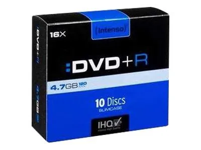 Obrázok produktu pre Intenso 10 x DVD+R – 4,7 GB 16x – tenké puzdro