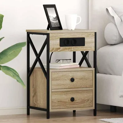 Image de vidaXL Table de chevet en chêne Sonoma 40 x 31 x 60 cm, bois d'ingénierie