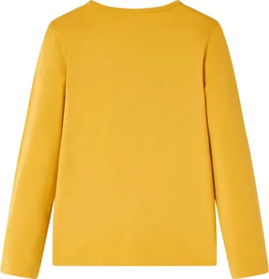 Image de vidaXL T-shirt manches longues enfant ocre foncé 116