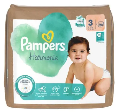 Image de Couches Pampers Harmonie, taille 3, paquet de 28, 6-10 kg