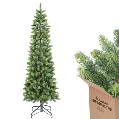 Produktbild von Salcar 210 cm Weihnachtsbaum Künstlich Tannenbaum Schmal, aus 100% PE Spitzen, Grün und Zartgrün