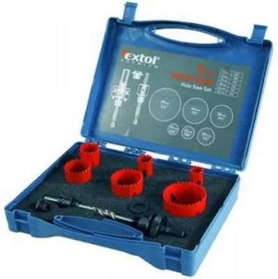 Obrázok produktu pre EXTOL PREMIUM 8801602 Korunkový vrták, sanitárny, 6 priemerov ?19-57 mm, HSS/bimetal