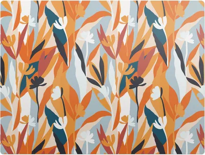 Produktbild von Abstrakte Blätter – Bodenschutzmatte – Stuhlunterlage 120x90 cm – Rutschfest – Hartbodenmatte
