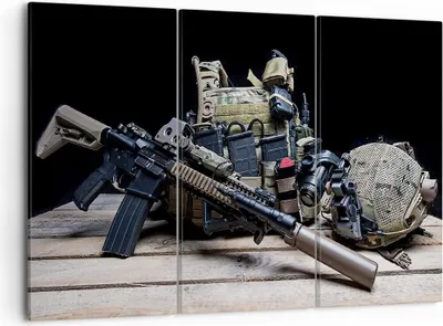 Produktbild von Bild auf Leinwand - Leinwandbild - Militaria Gewehr - 105x70cm - Wand Bild - Wanddeko - Wandbilder - Leinwanddruck - Bilder - Kunstdruck - Wanddekoration - Leinwand bilder - Wandkunst - CE105x70-3889